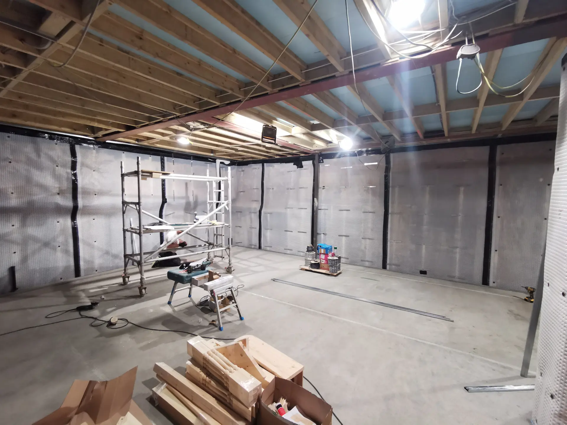 Waterproofing installation in the Chiswick basement