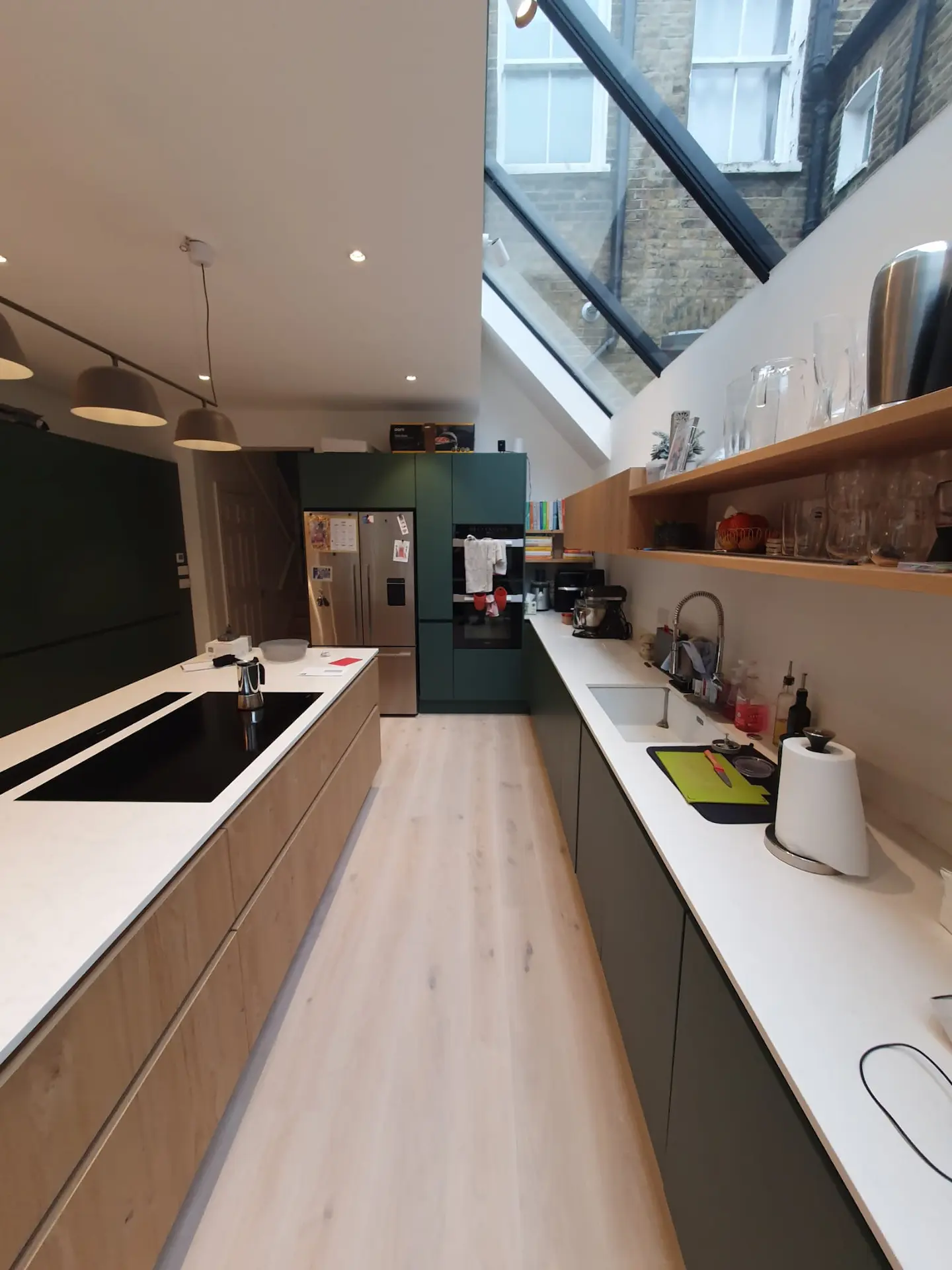 Completed modern kitchen in Chiswick ground floor extension