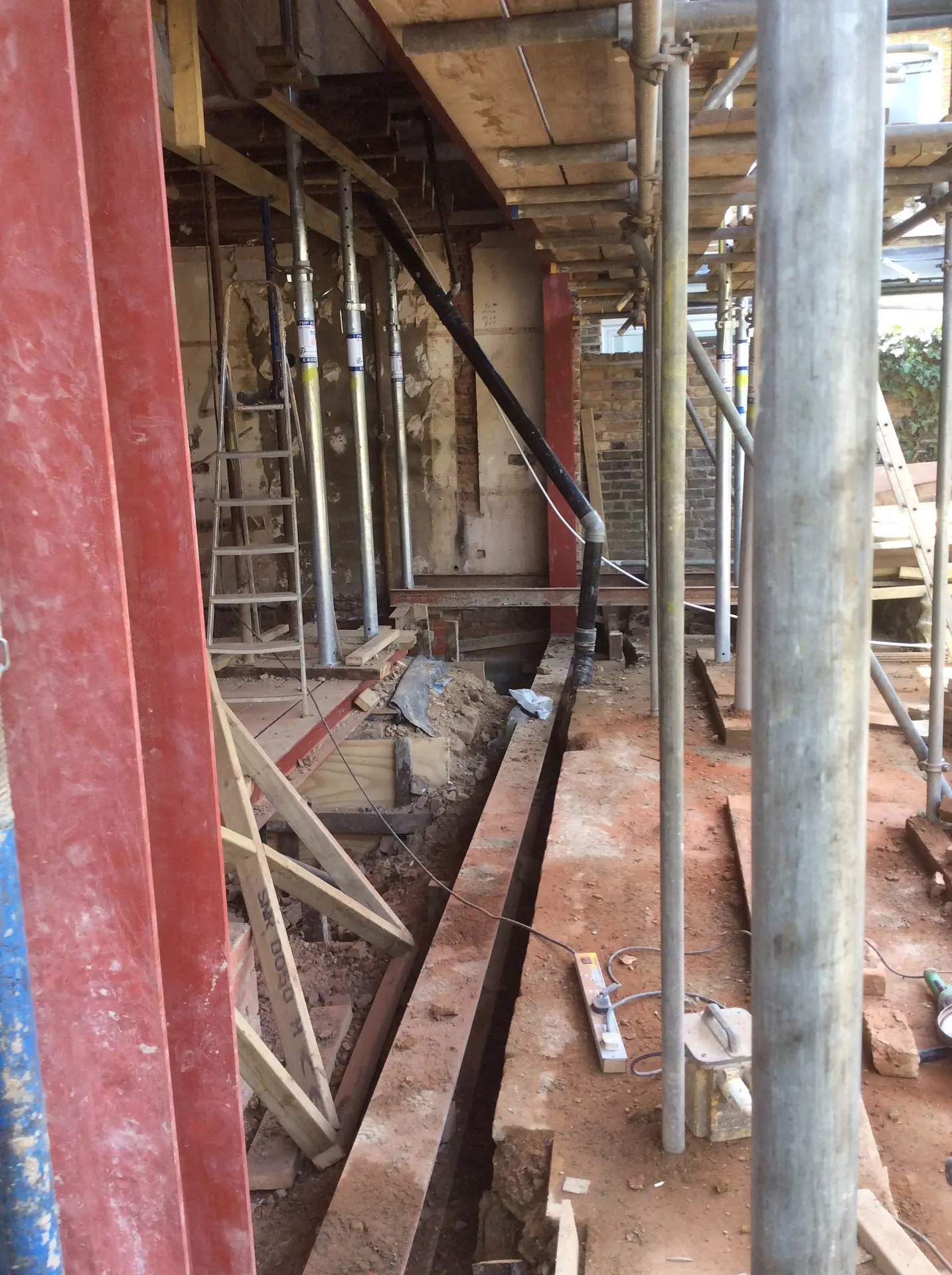 Chiswick house refurbishment with a steel frame above the basement