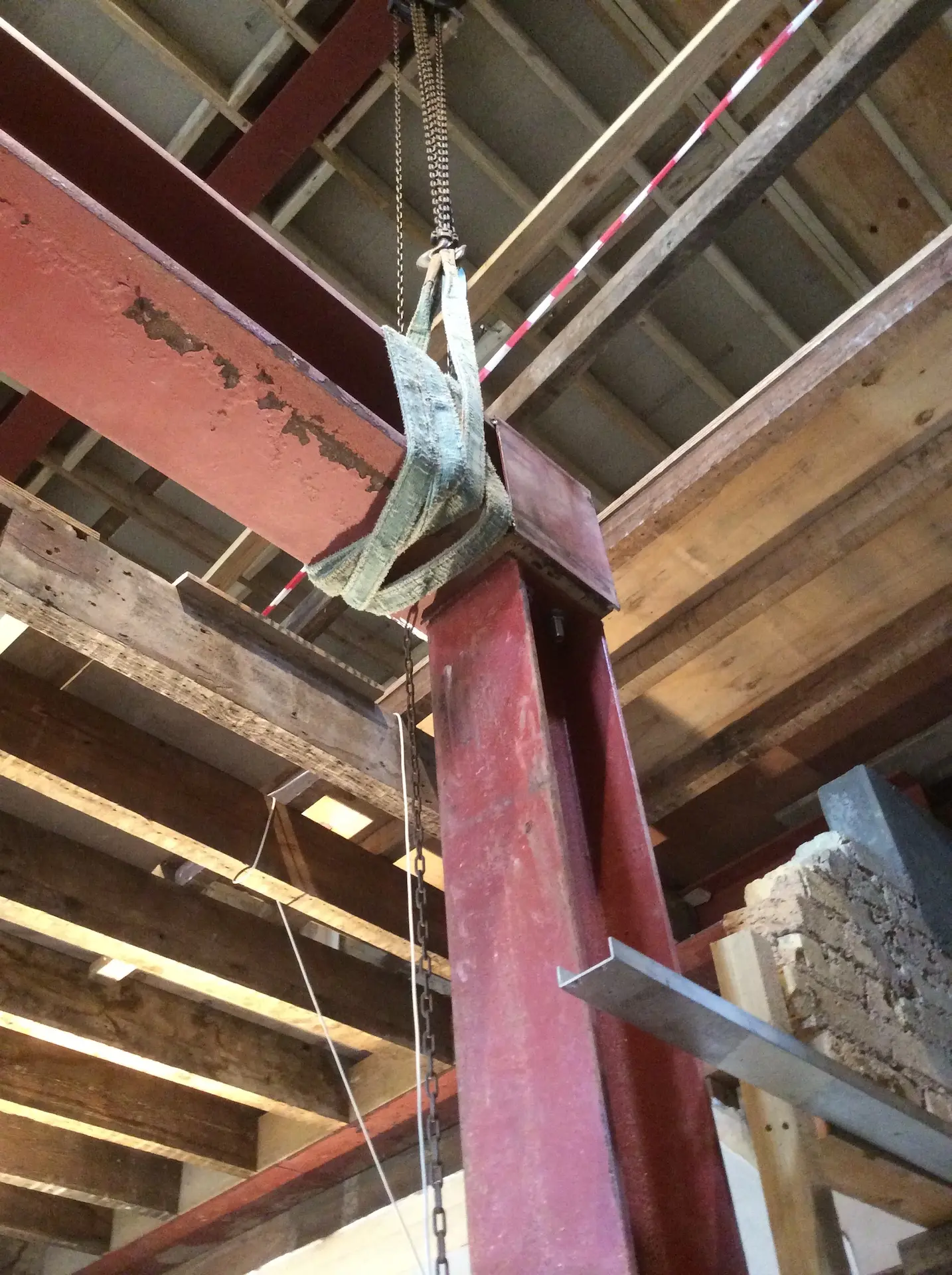 Steel frame installation for a house extension in West London